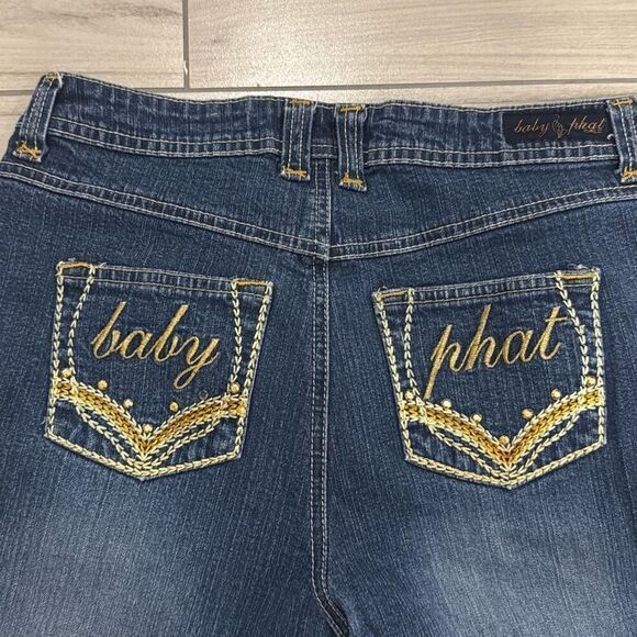 Baby phat jeans size 16 bedazzled butt design - Picture 2 of 7
